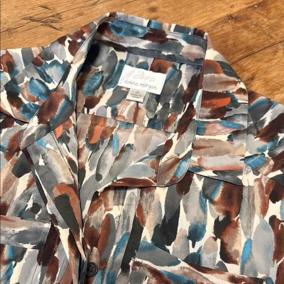 Donna Morgan watercolor drawstring Mini Dress Size 2 M1 - Picture 4 of 9